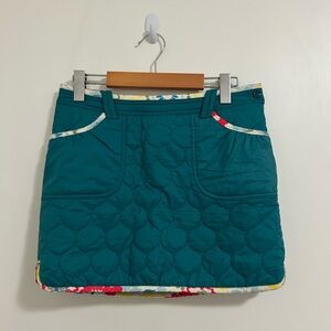 Louis Castel Quilted Golf Skort Size 70 Teal Skirt Built In Shorts